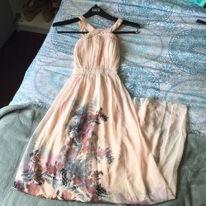 Asos/Little Mistress Pink Floral Prom Dress